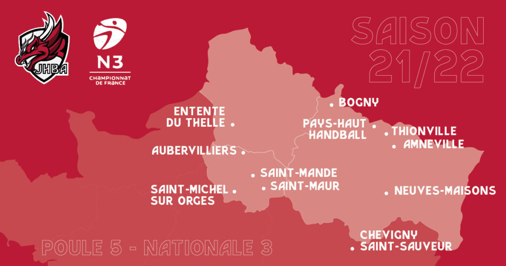 Présentation des adversaires dans la poule de Nationale 3 du Joinville Handball pour la saison 2021-2022